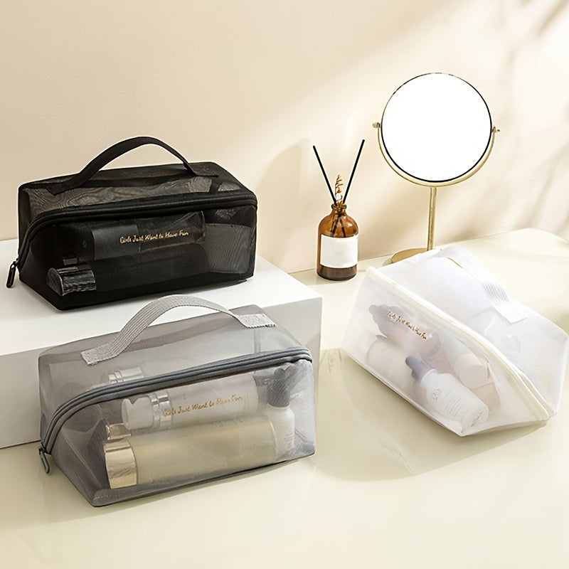 Mila | Spacious Travel Toiletry Bag Made of Mesh Material