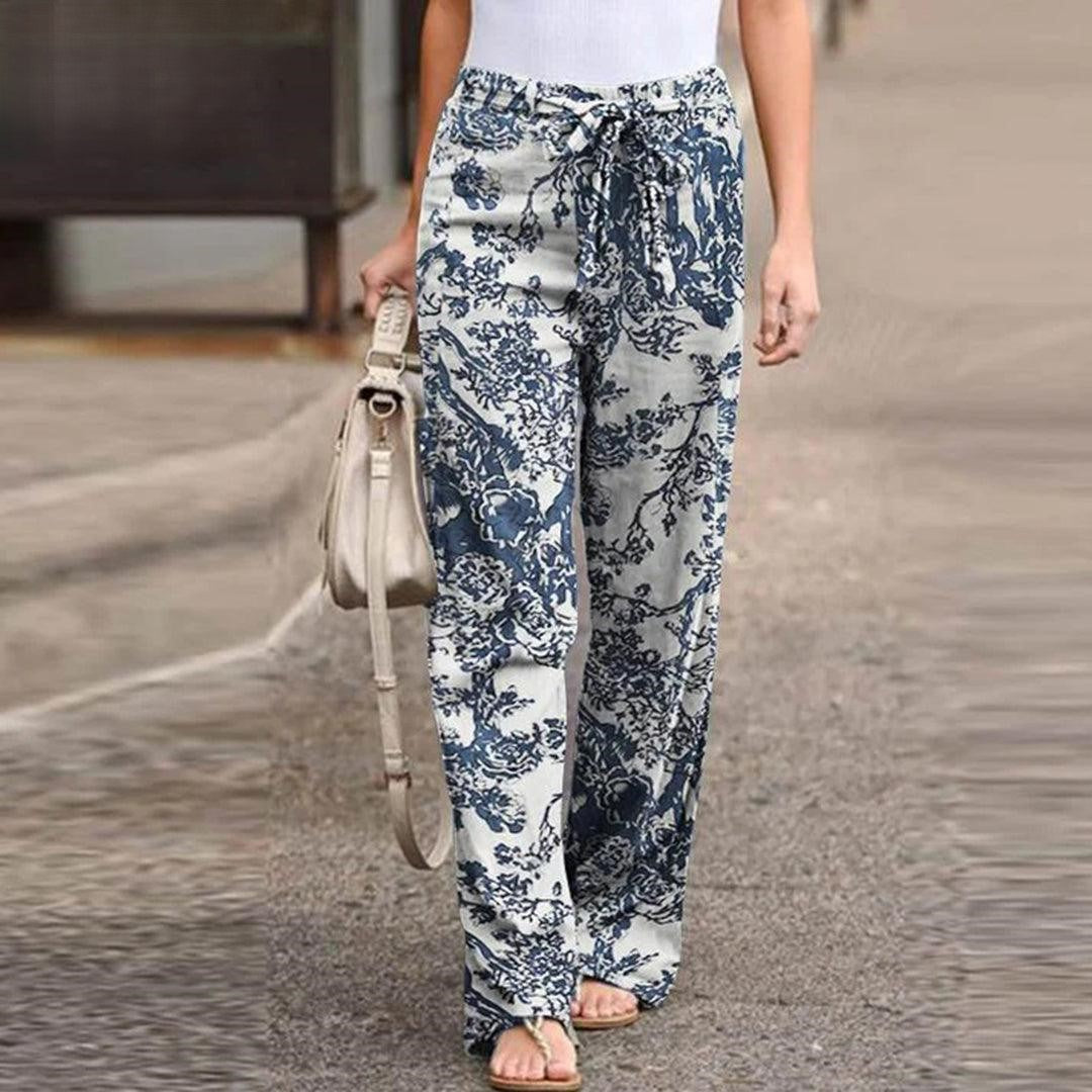 FLORA | Elegant Pants with Flowerprint Women