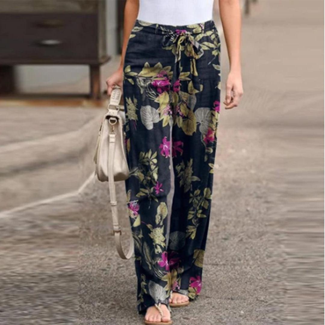 FLORA | Elegant Pants with Flowerprint Women