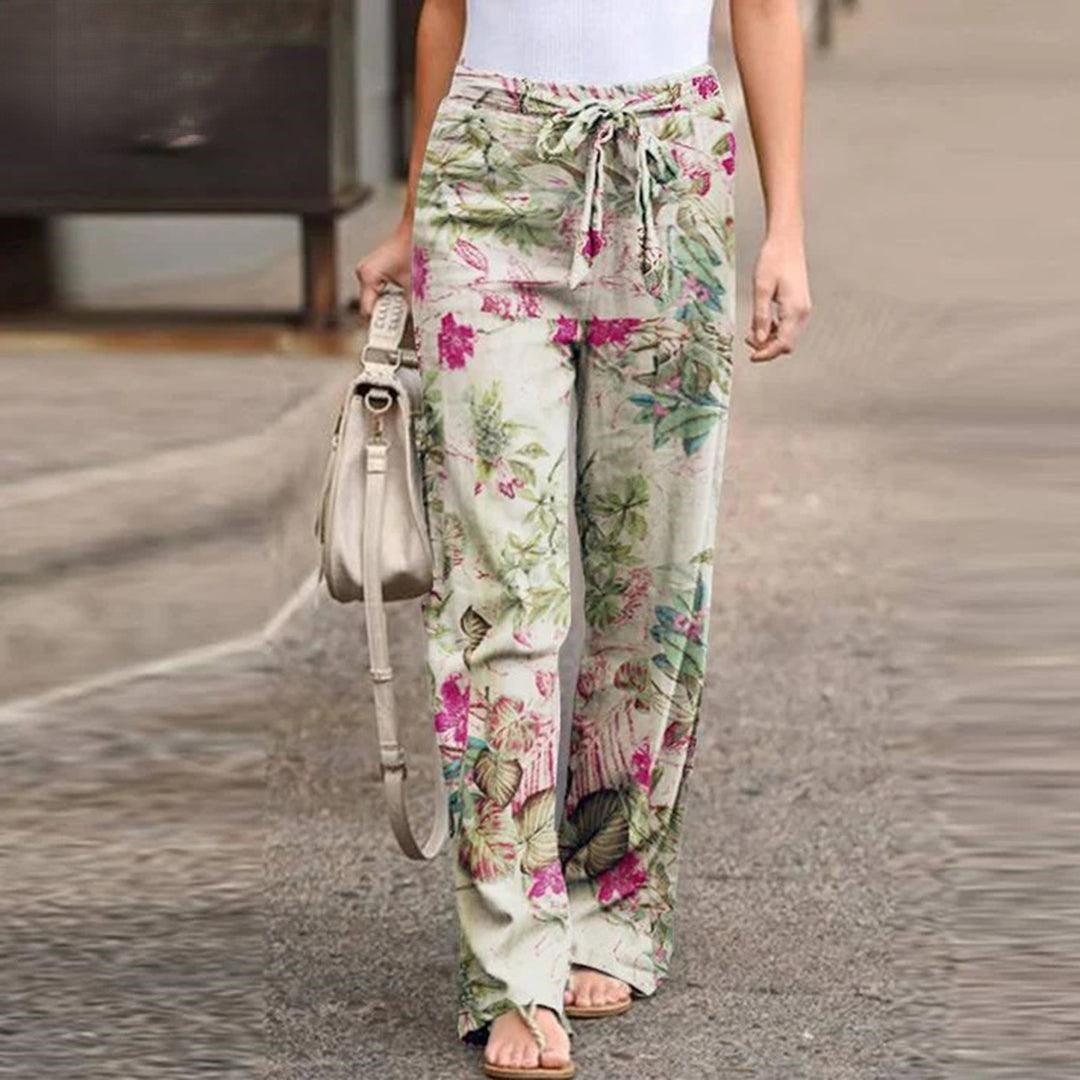 FLORA | Elegant Pants with Flowerprint Women