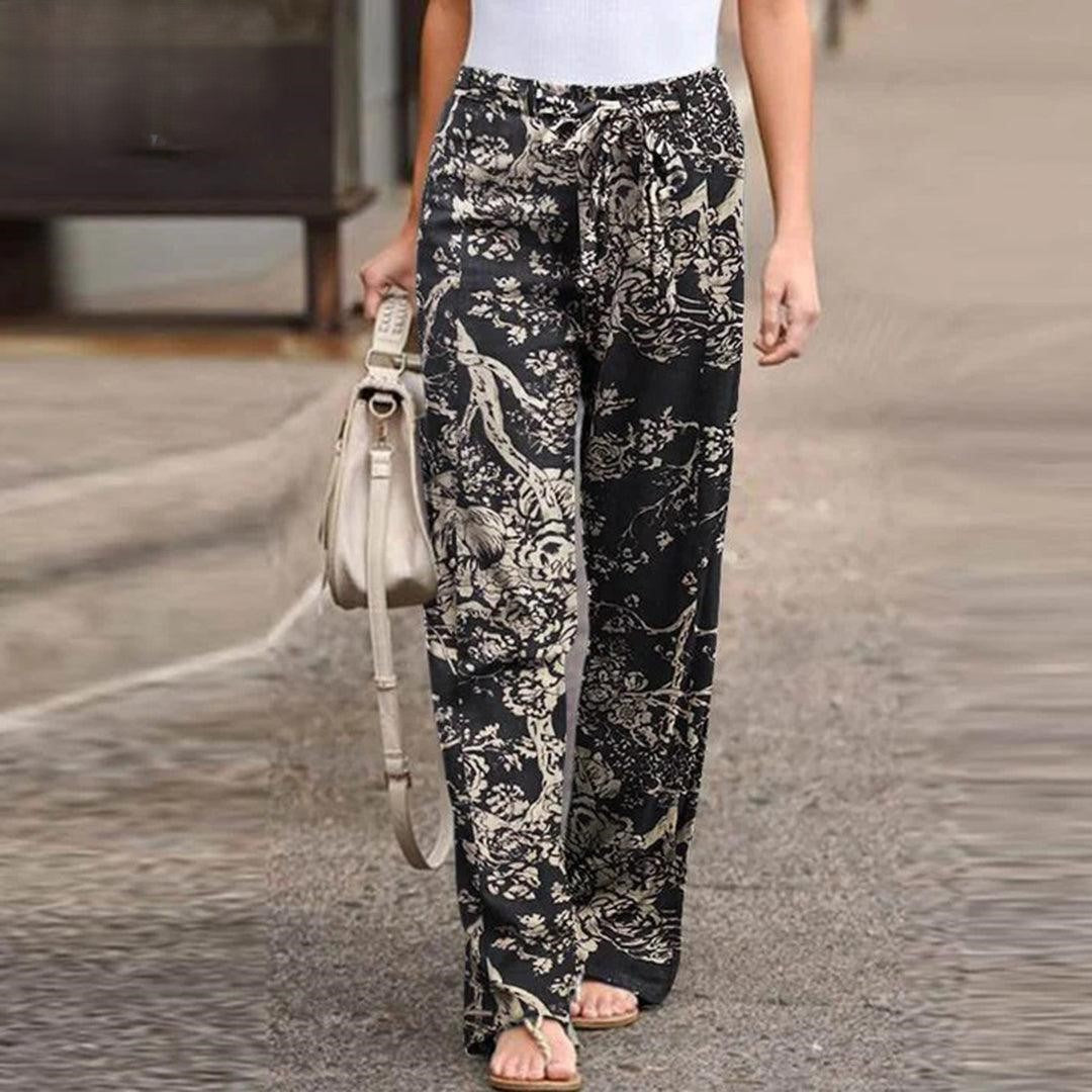 FLORA | Elegant Pants with Flowerprint Women