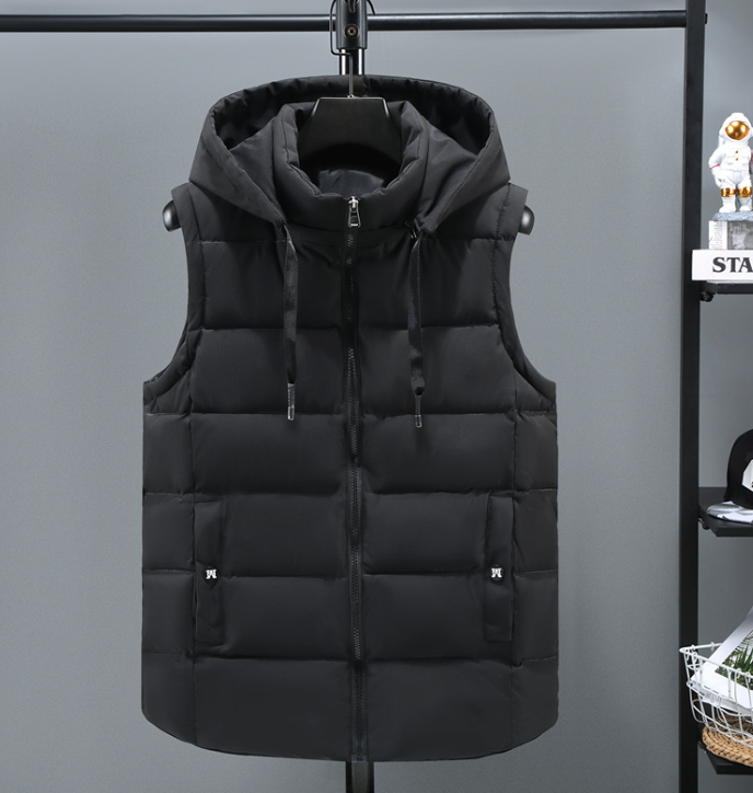 RAW Hooded Bodywarmer | Quilted intermediate jacket gilet with hood for men