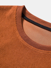 LANCE | Color Block Corduroy T-Shirt for Men