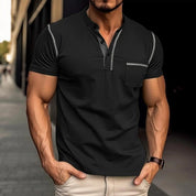 Sophisticated Men's Polo Henley Shirt with Collar