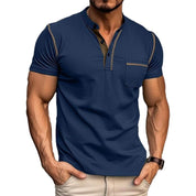 Sophisticated Men's Polo Henley Shirt with Collar