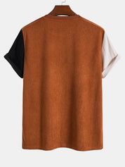 LANCE | Color Block Corduroy T-Shirt for Men