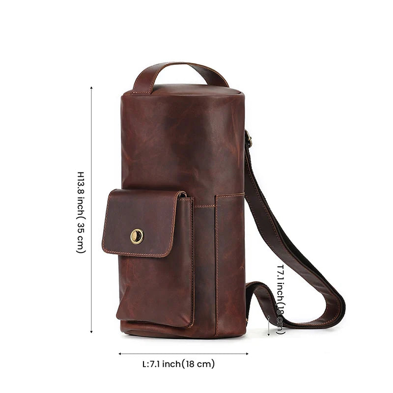 Lars | Classic Leather Cylinder Shoulder Bag