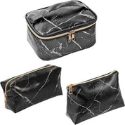 Lilyana | Marble Elegance 3-in-1 Cosmetic Makeup Travel Bag Set