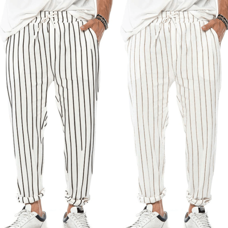 TREVOR | Men's Casual Striped Drawstring Pants