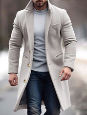 Timeless Elegance: Men's Classic Buttoned Trenchcoat