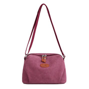 Secure Zipper Canvas Shoulder Bag