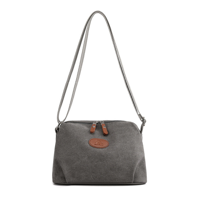 Secure Zipper Canvas Shoulder Bag