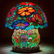 AuraLume | Stained Fantasy Glass Mushroom Lamp