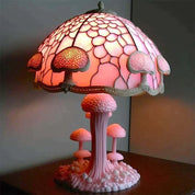 AuraLume | Stained Fantasy Glass Mushroom Lamp