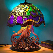 AuraLume | Stained Fantasy Glass Mushroom Lamp