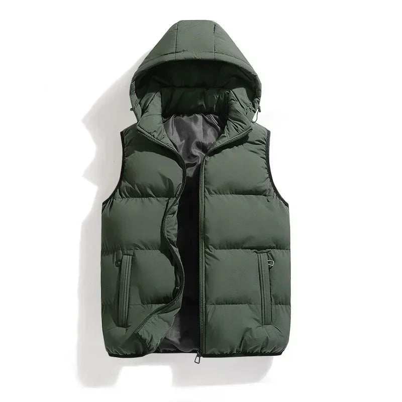 HUGO Bodywarmer | Casual light padded gilet/jacket with removable hood for men