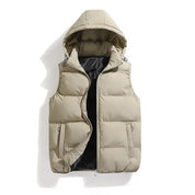 HUGO Bodywarmer | Casual light padded gilet/jacket with removable hood for men