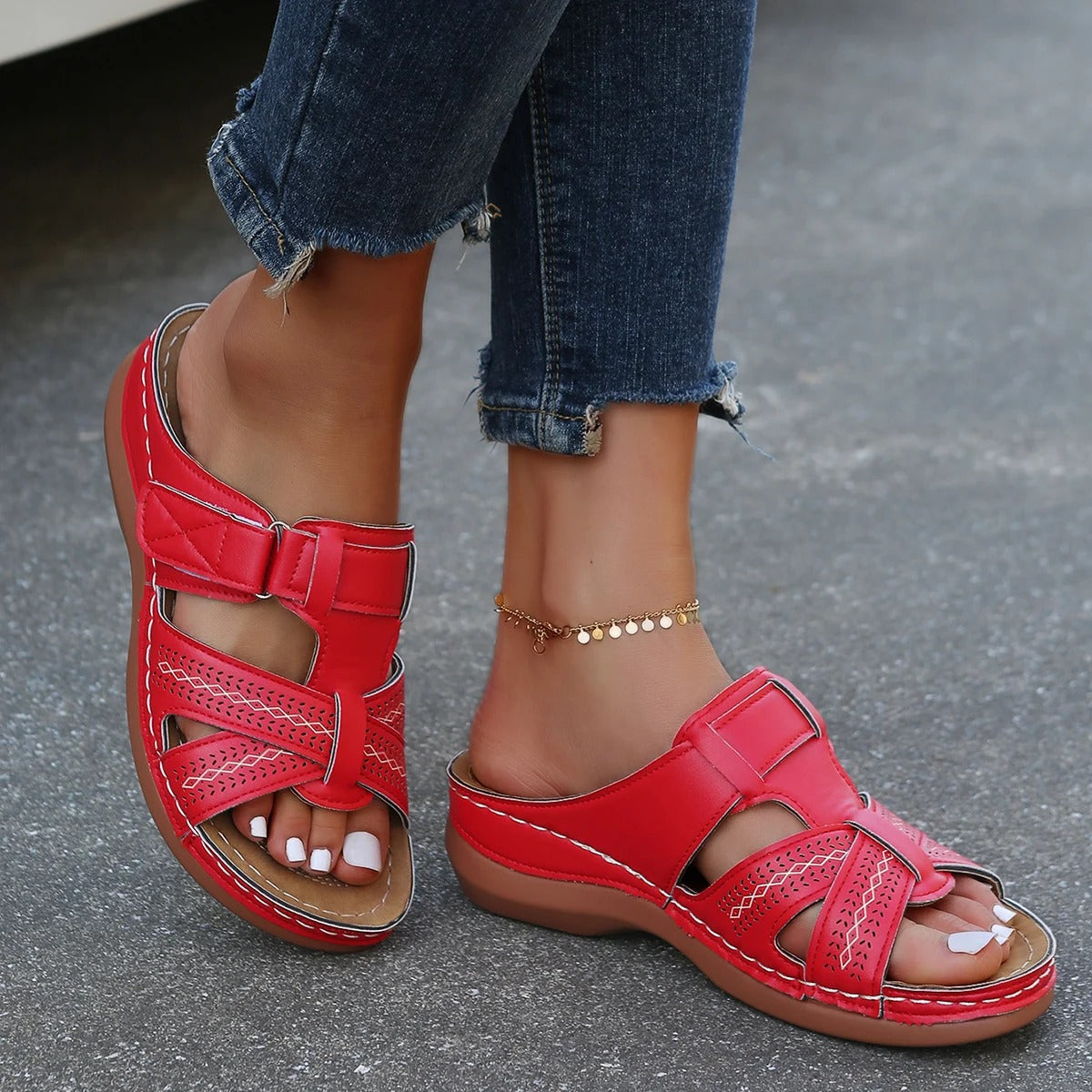 EVELYN | Non-slip Orthopedic Leather Sandals